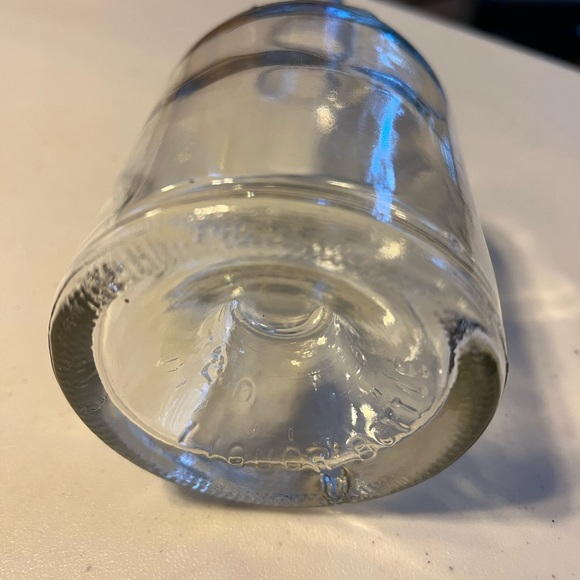 Vintage liquor bottle. Concave dimple button bottom round clear glass bottle crk - Picture 6 of 7
